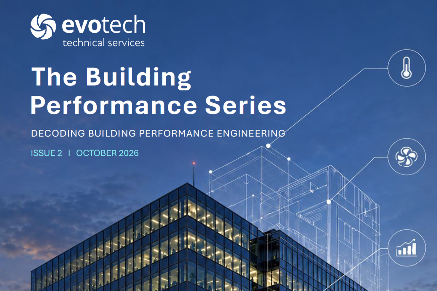 Building Performance Newsletter Cover image of office building